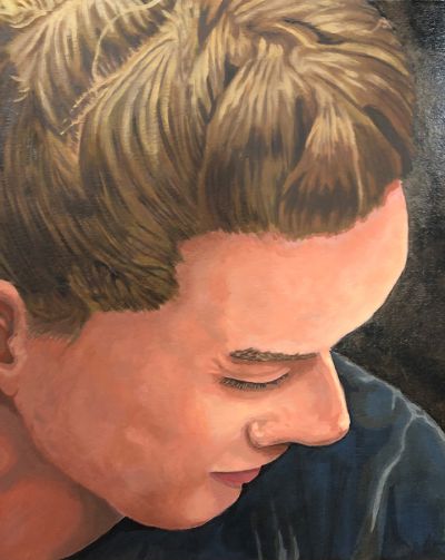 beise_downward_glance_gouache_on_canvas_2019_2